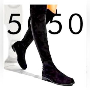 Stuart Weizmann 8.5 50/50 suede boots over the knee